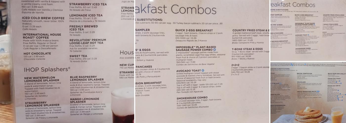 IHOP Menu