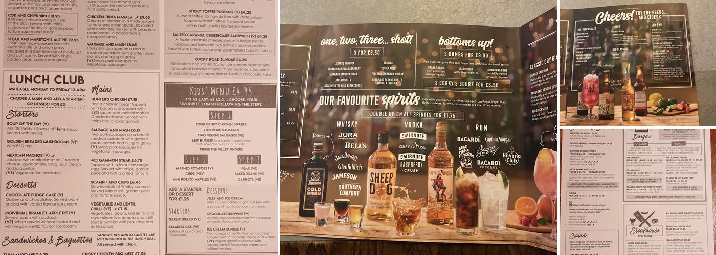 The Grand Union Menu