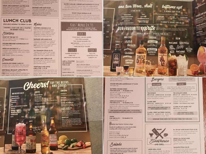 The Grand Union Menu