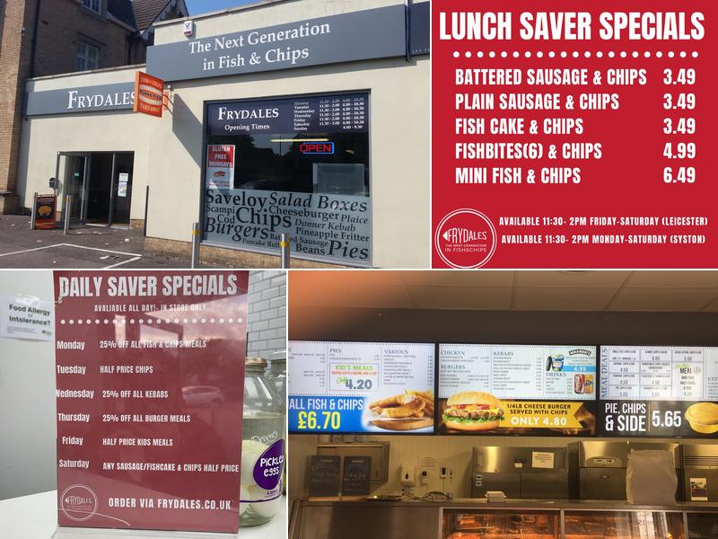 Frydales of Leicester Menu