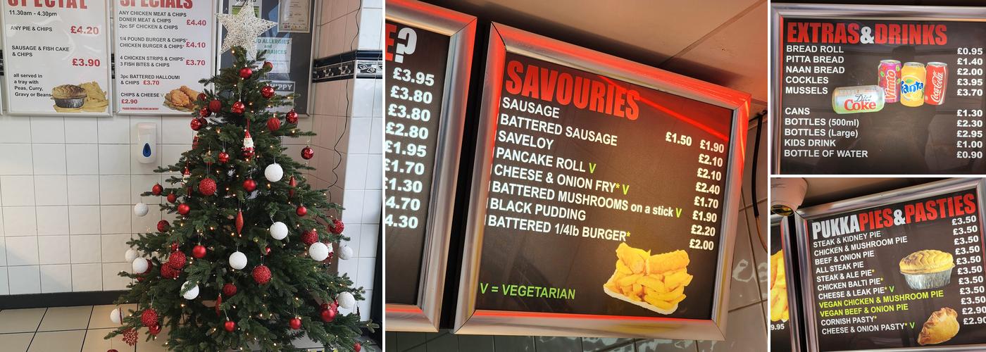 Buck's Chippy Menu