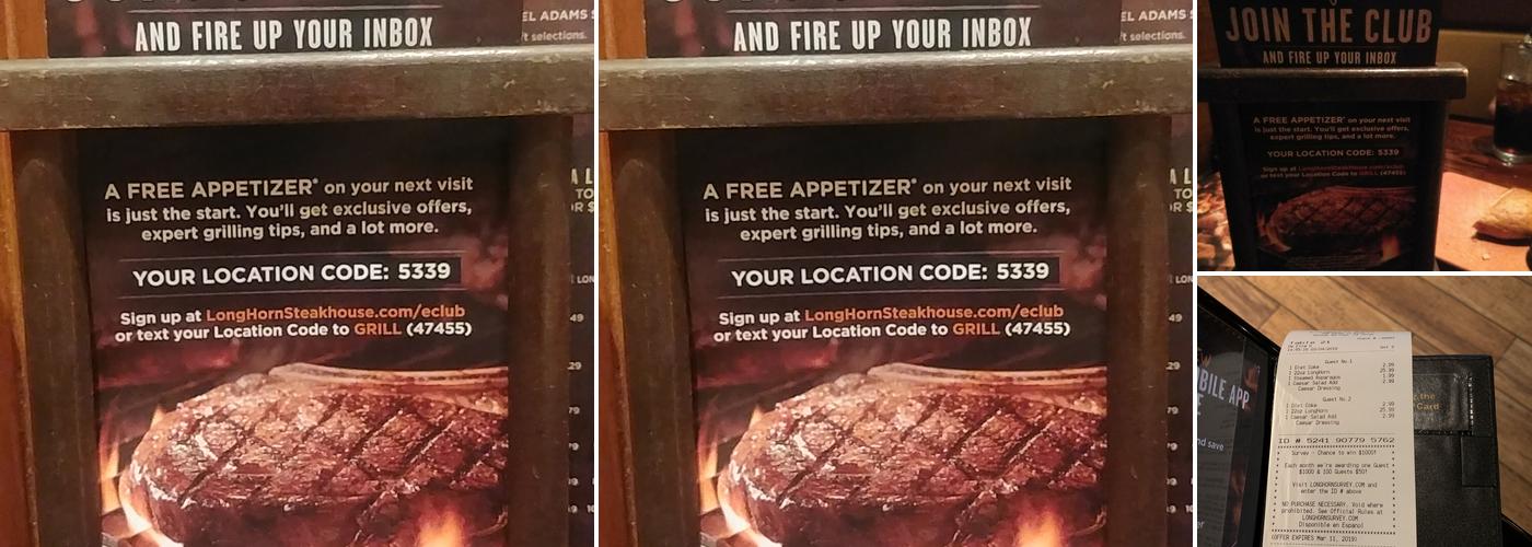 LongHorn Steakhouse Menu
