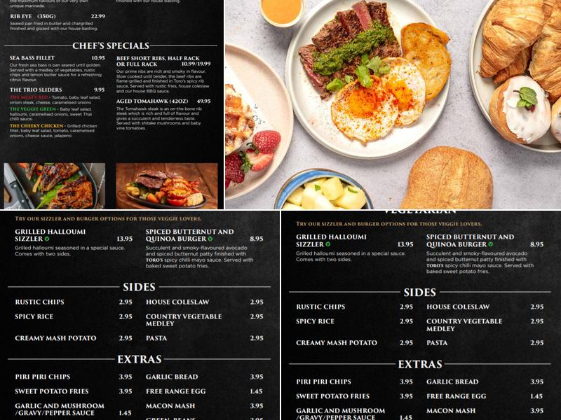 Toros Steakhouse Menu