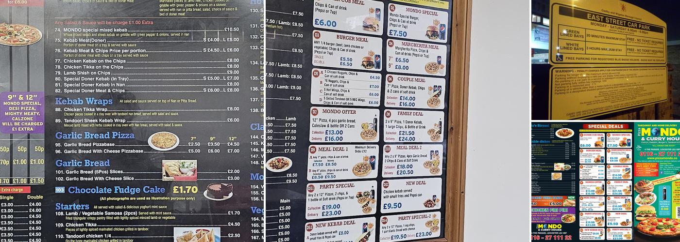 Pizza Mondo & Curry House Menu