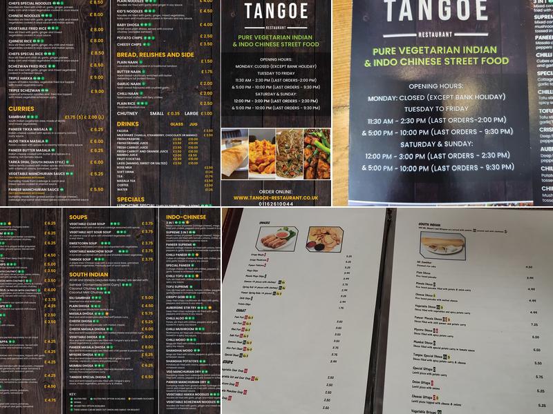 Tangoe Restaurant Menu