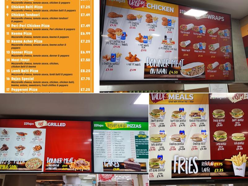 Rajas Pizza & Grill Bar Menu