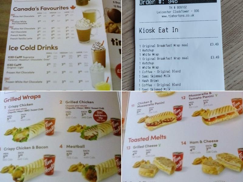Tim Hortons Menu