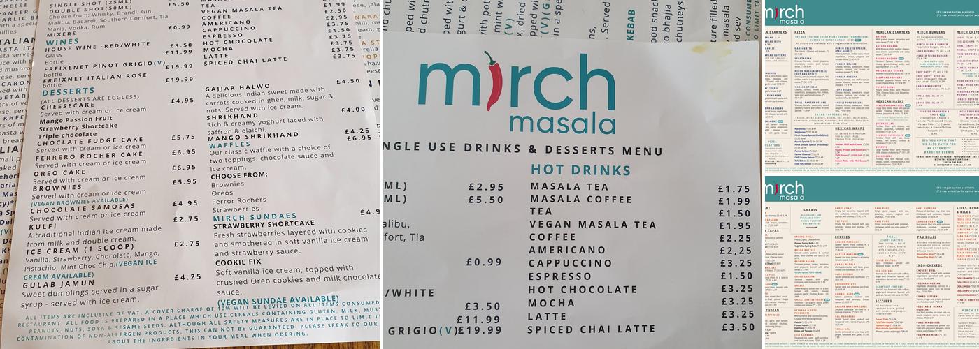 Mirch Masala Menu