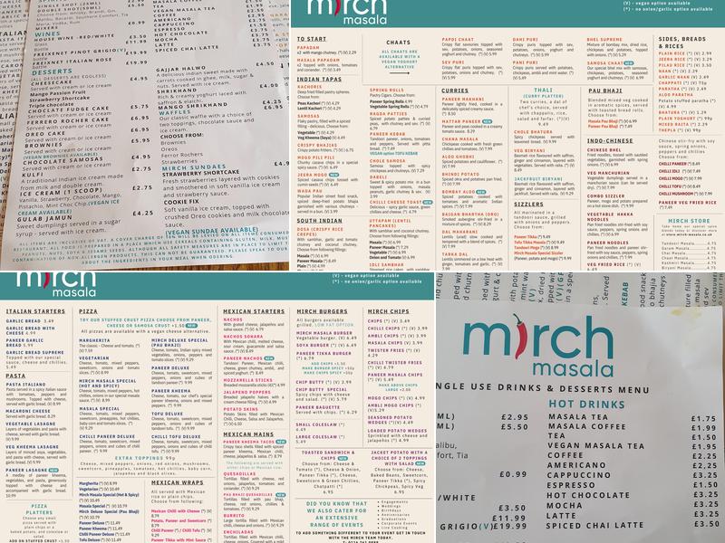 Mirch Masala Menu