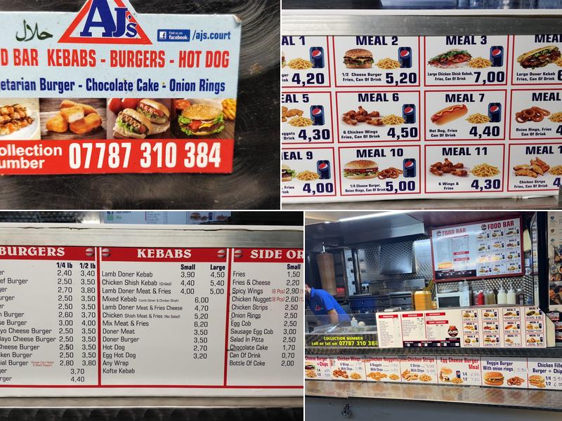AJ's Food Bar Van Menu