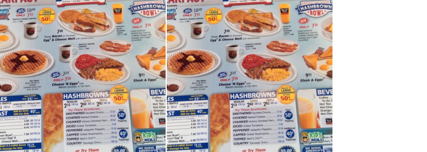 Waffle House Menu