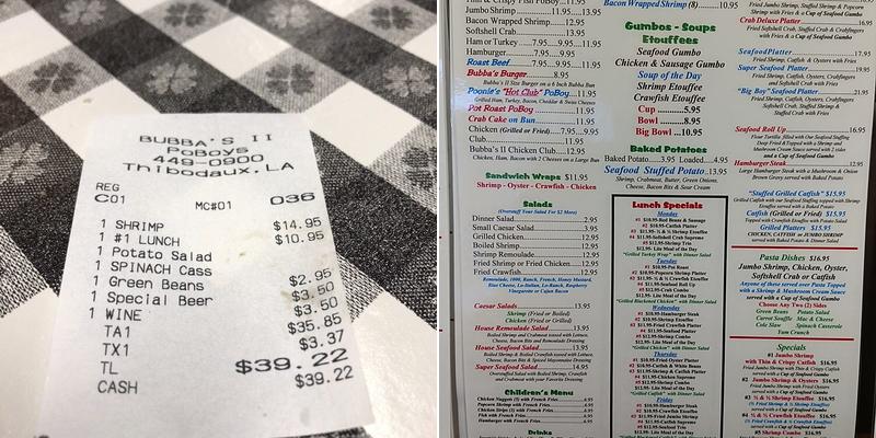 Bubba's II Po-Boys & Seafood Menu