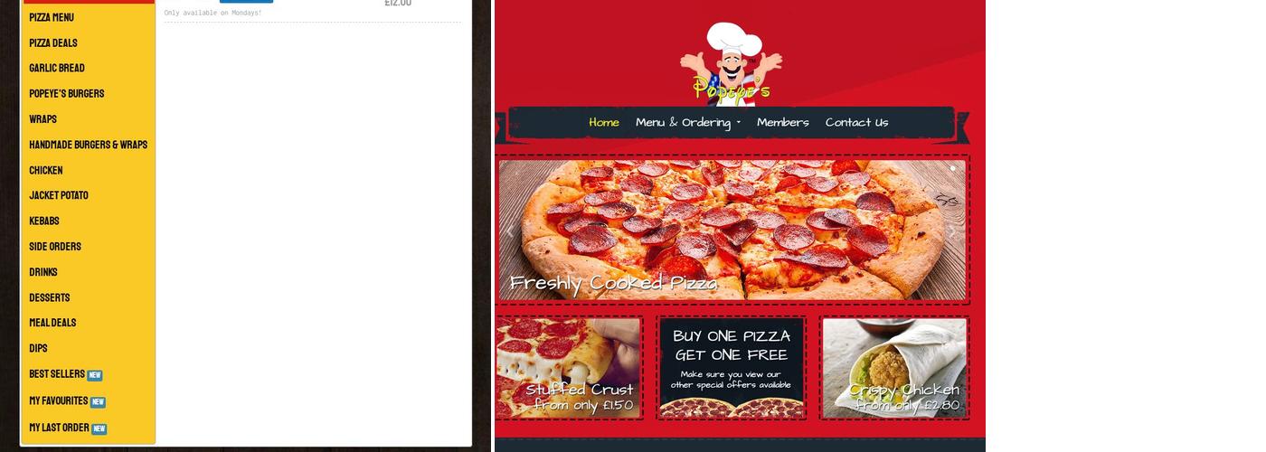 Popeye's Pizza (Braunstone) Menu