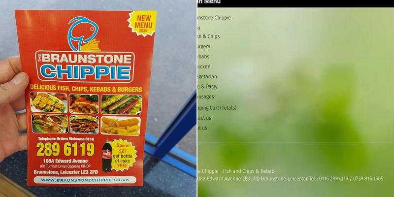 Braunstone Chippie Menu