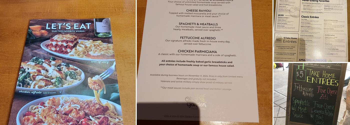 Olive Garden Italian Restaurant Menu