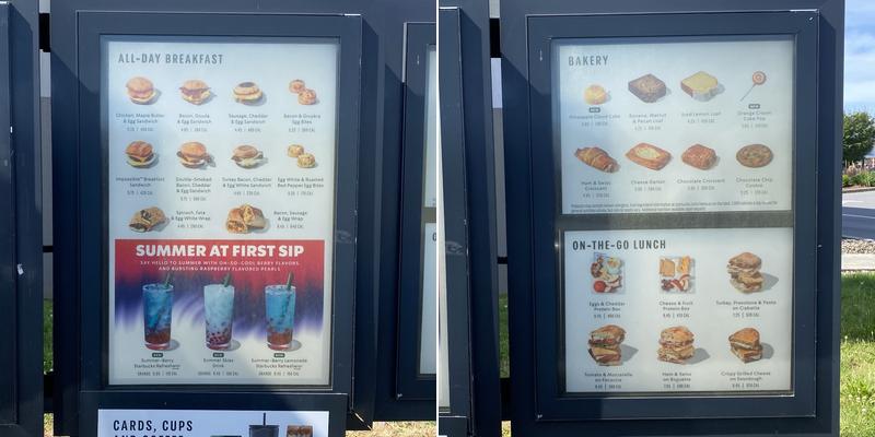 Starbucks Coffee Company Menu