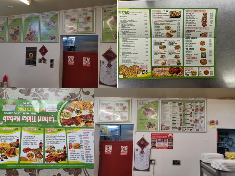 Lahore tikka kebab Menu