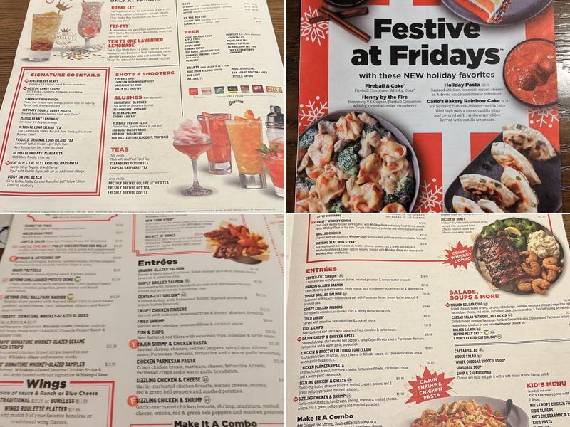 TGI Fridays Menu