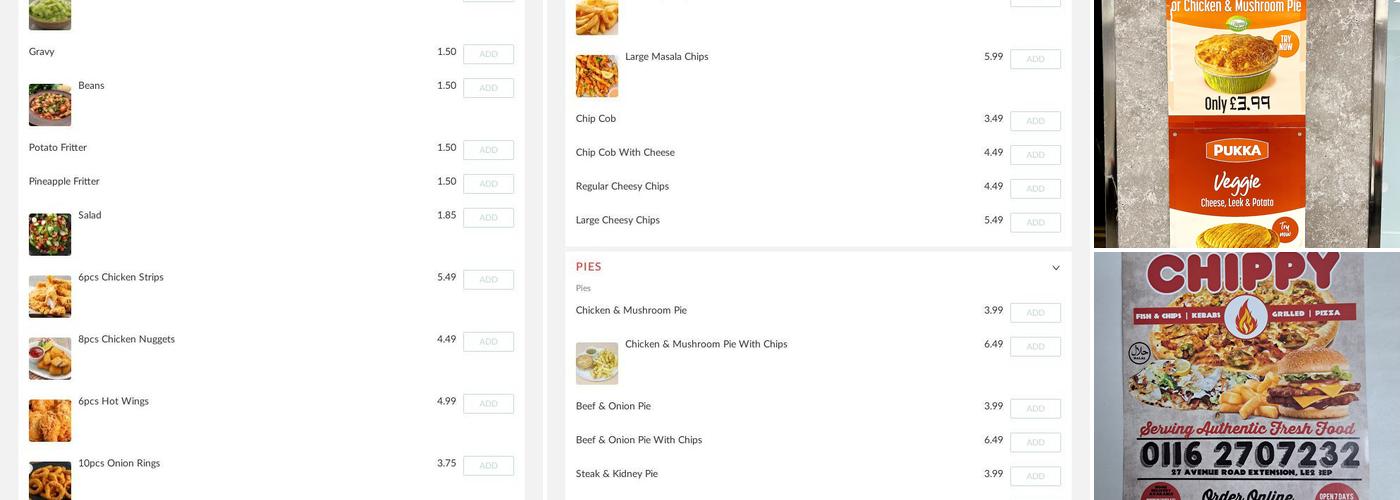 Vicky’s Chippy Menu