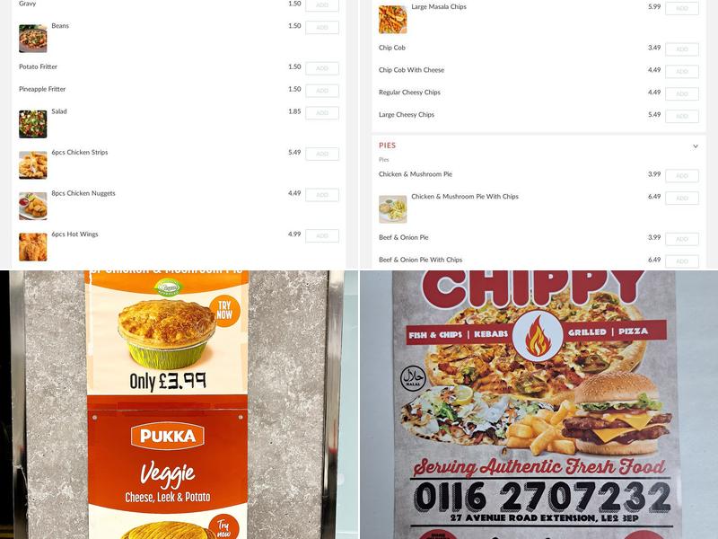 Vicky’s Chippy Menu