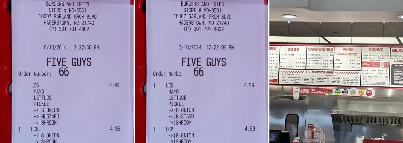 Five Guys Menu