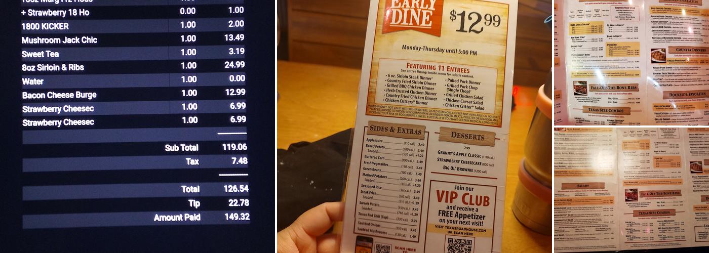 Texas Roadhouse Menu