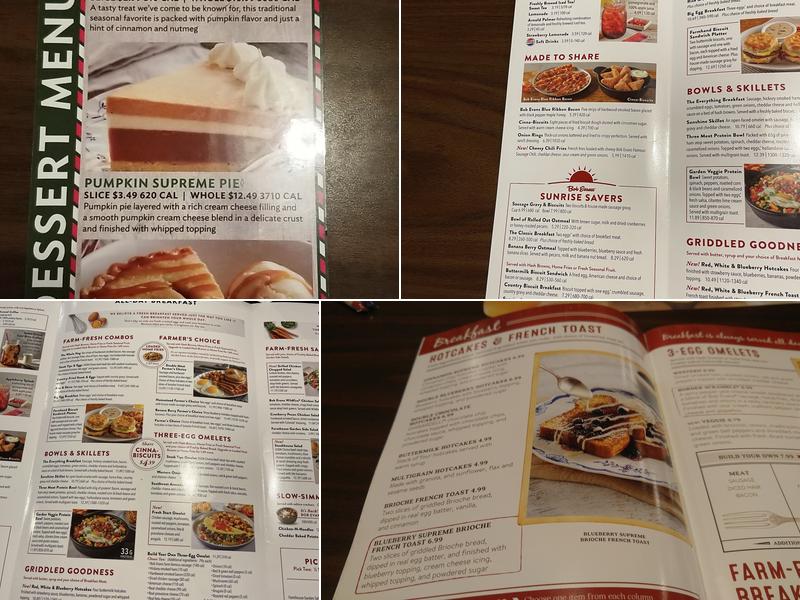 Bob Evans Menu