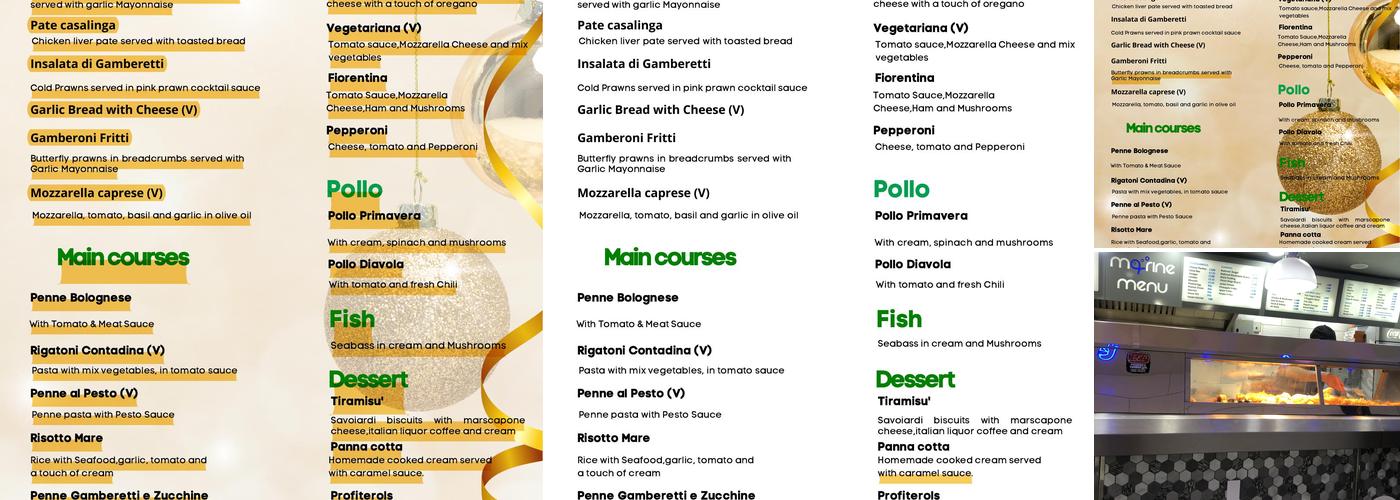 Marine Fish n Chips Menu