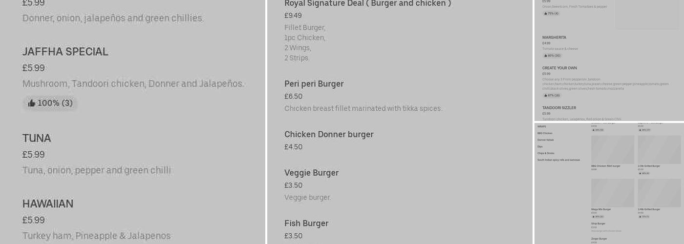 Royal Chicken & Pizza (East Park Road) . Menu