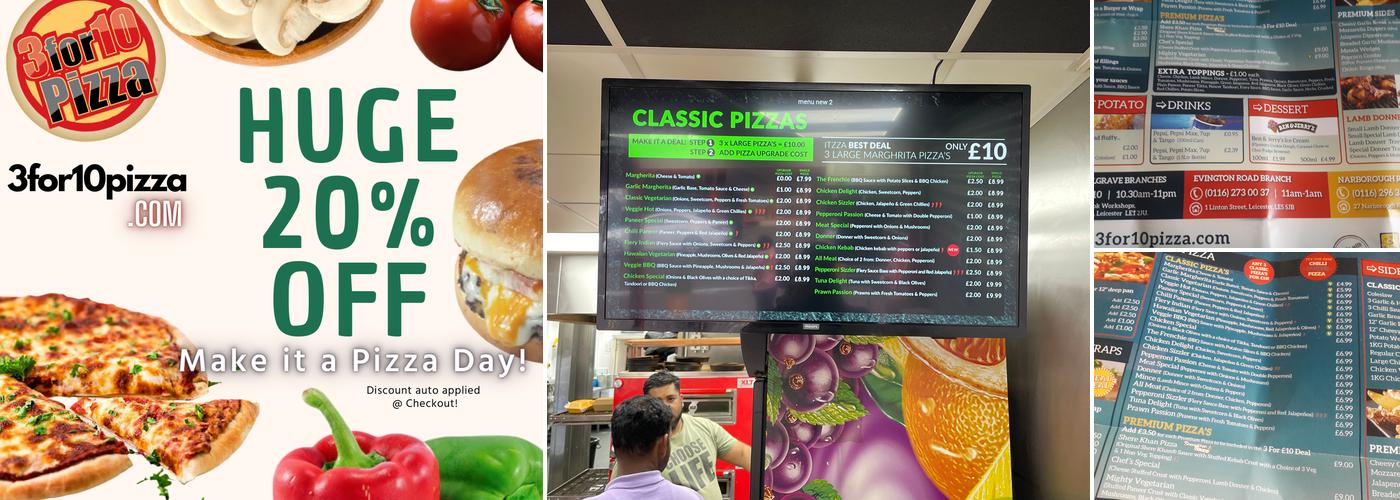 3for10 Pizza Menu