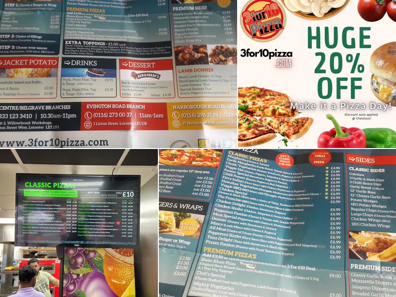 3for10 Pizza Menu