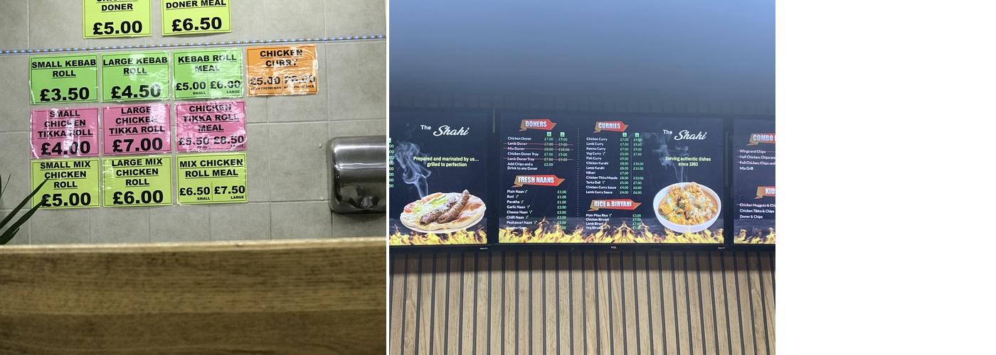 New Shahi Nan Kebab Menu