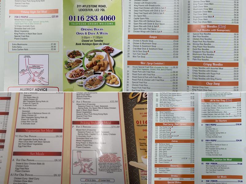 Gemini Chinese Take Away Menu