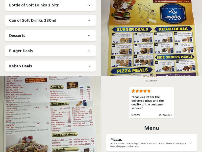 Tushba Pizza Leicester Menu