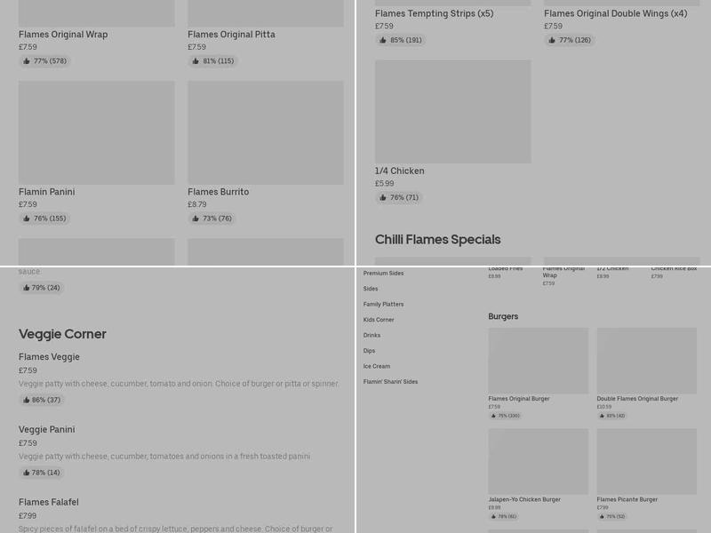 Chilli Flames Granby Menu