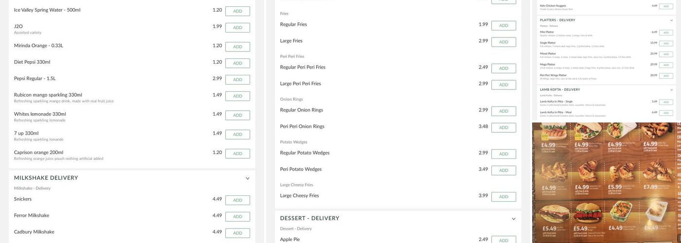 peri peri original Menu