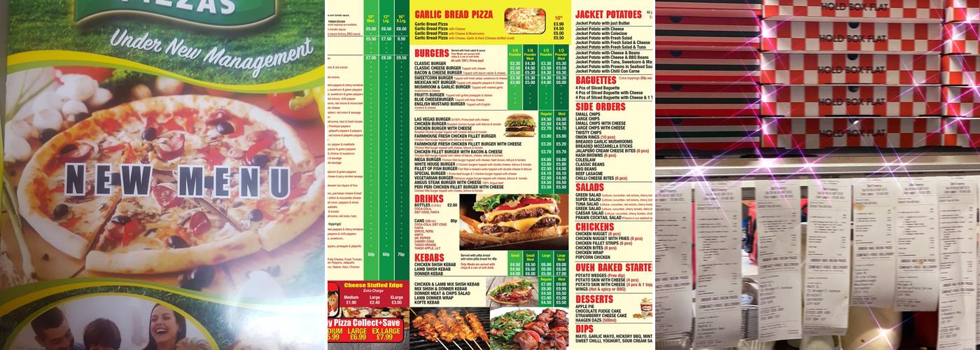 Syston Farmhouse Pizzas Menu