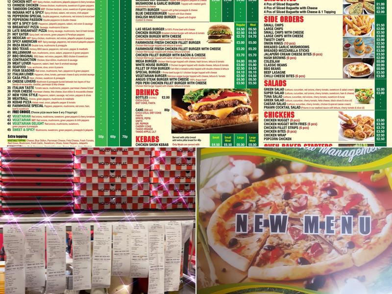 Syston Farmhouse Pizzas Menu