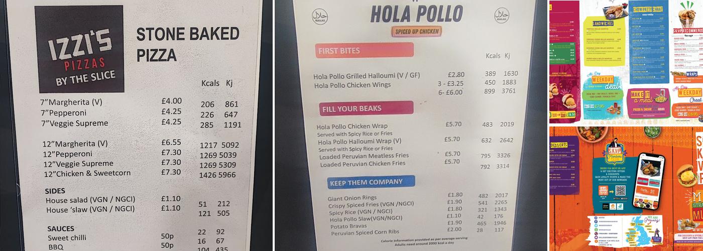 De Montfort University Food Village Menu