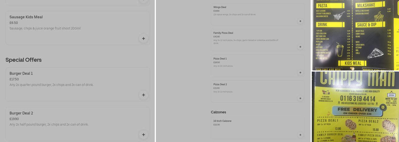 Chippy Man Menu