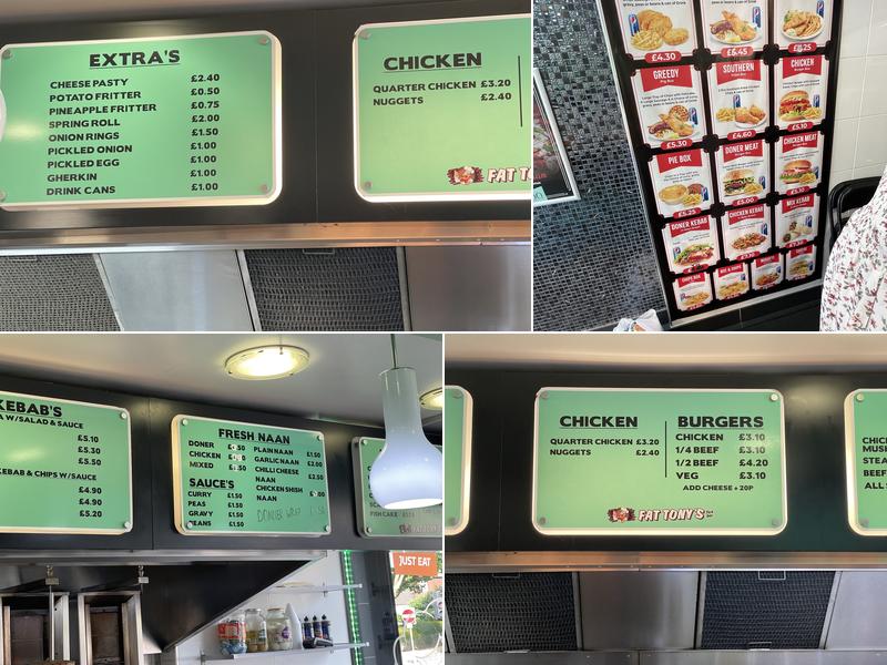 Fat Tony's Fish Bar Menu