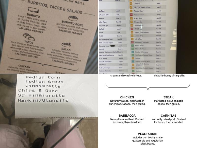 Chipotle Mexican Grill Menu