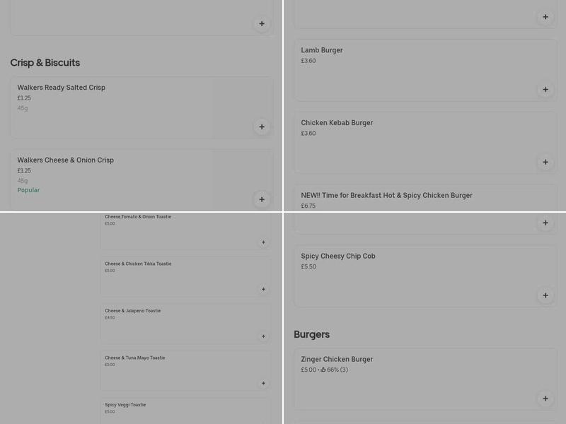 TJ's Burger's Takeaway Menu