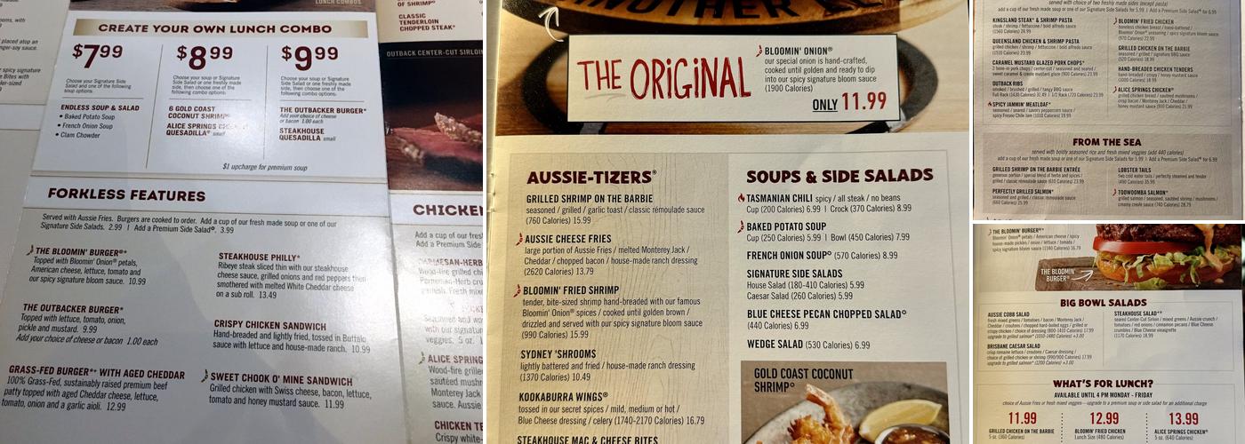 Outback Steakhouse Menu