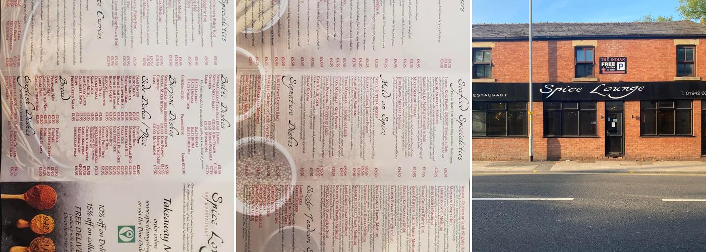 Spice Lounge Leigh Menu