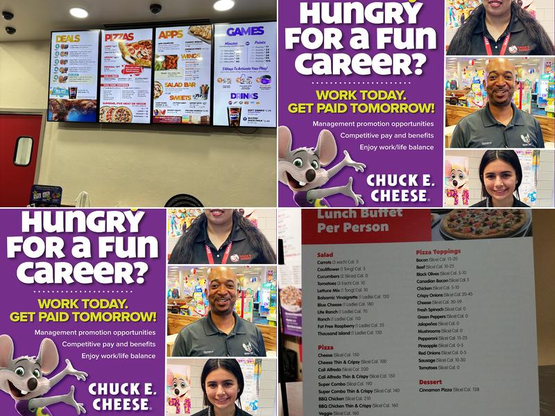 Chuck E. Cheese Menu