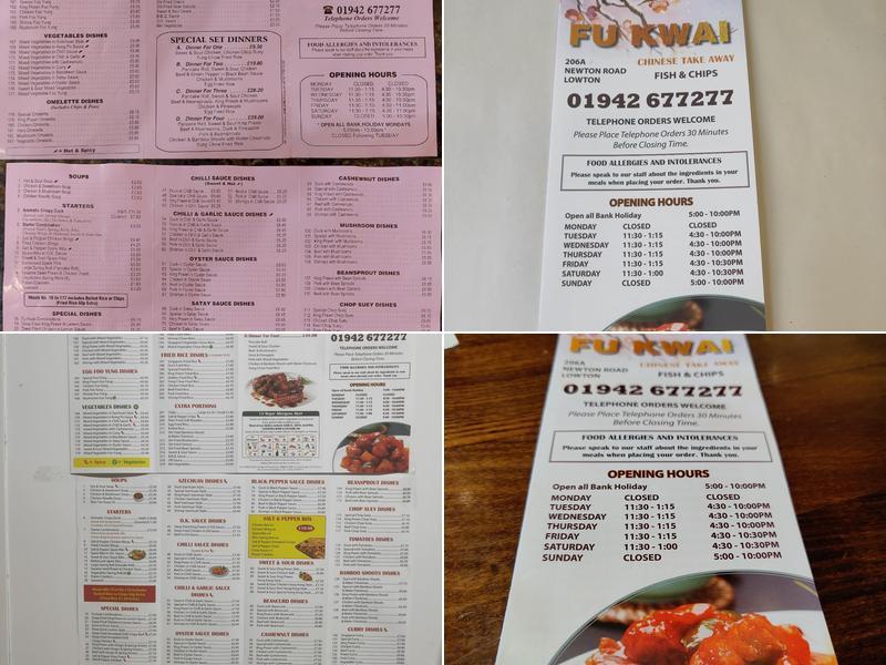 Fu Kwai Menu