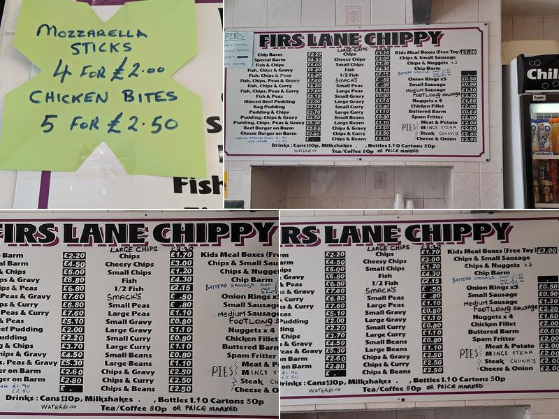Firs Lane Chippy Menu