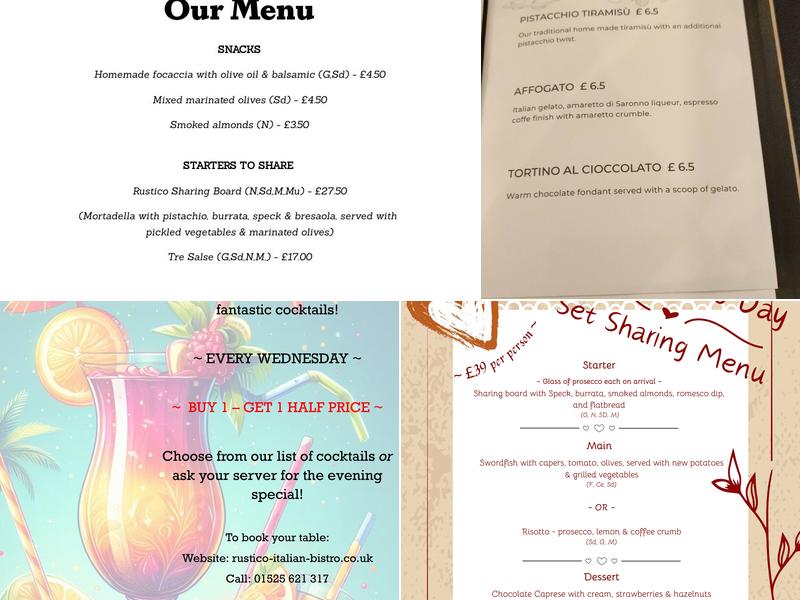 RUSTICO ITALIAN BISTRO Menu