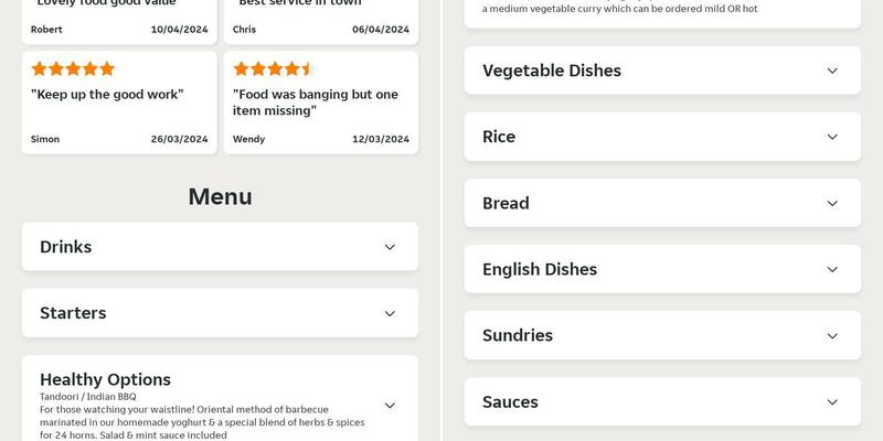 Himalaya Restaurant Menu